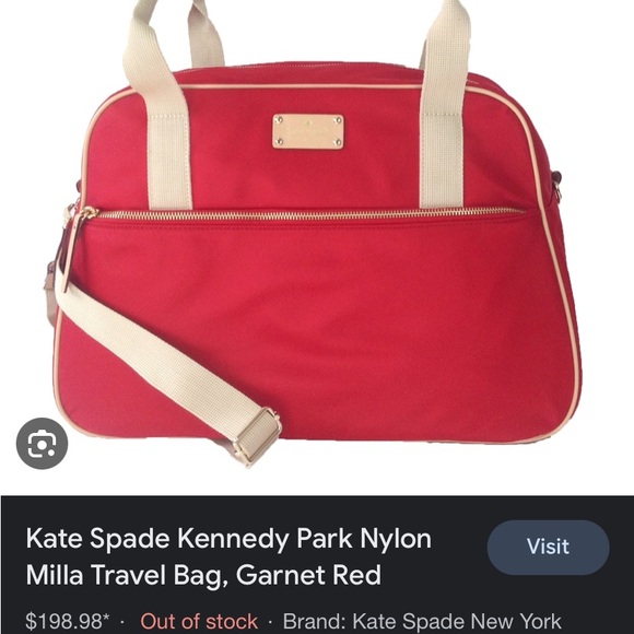 Kate spade Kennedy park nylon duffle Garnet Red - Picture 1 of 6